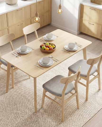 Giantex Wooden Upholstered Kitchen Chairs with Rubber Wood Legs (2/4)