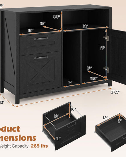 GIANTEX File Cabinet with 2 Drawers for Letter/A4 (37.5"x13"x28.5")