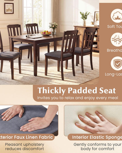 Giantex Wood Dining Chairs Set with Comfortable Backrest & Padded Seat