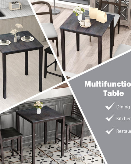 Giantex Square Dining Table with Solid Wood Frame