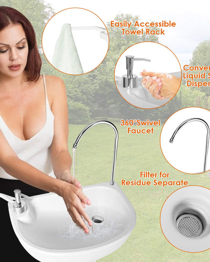 Portable Camping Sink with Soap Dispenser and Towel Holder