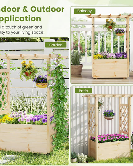 Giantex Raised Garden Bed with Sided Trellis & Hanging Roof ( 31”x16”x41” )