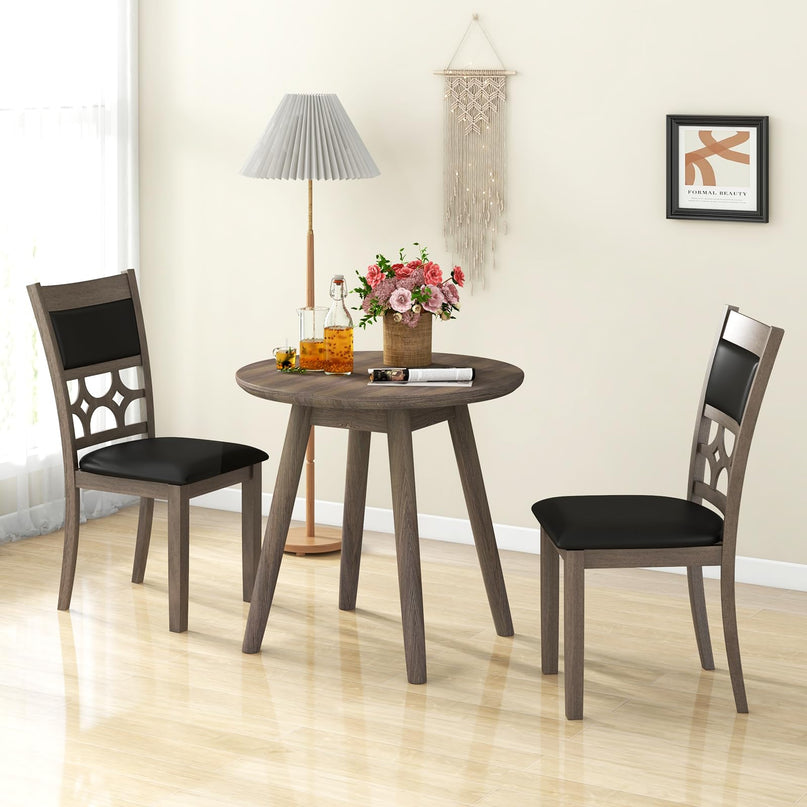 Giantex Wooden Dining Chairs, Farmhouse Armless Kitchen Chairs w/Padded Backrest & Seat