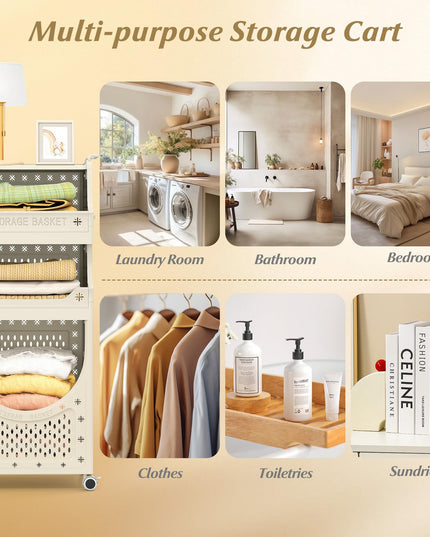 Giantex 4 Tier Rolling Laundry Cart with Wheels