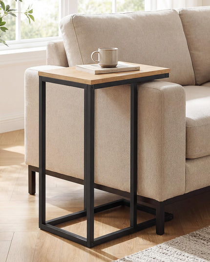 Table d'appoint en C Giantex avec cadre métallique et plateau spacieux, lot de 1/2