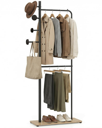 Portant à vêtements à double tringle Giantex – Organiseur de vêtements autoportant