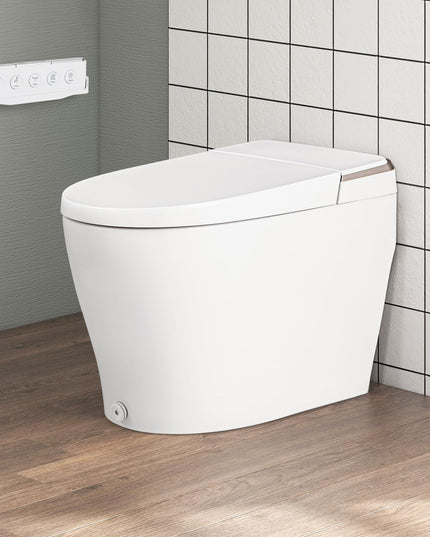 Giantex Smart Toilet with Bidet Built In, Bidet Toilet with Heat, Dryer, Night Light, Auto Open/Close