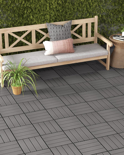 Giantex Interlocking Deck Tiles 18/36 Pack - 12 x 12 in Composite Outdoor Flooring Covering All Weather Use