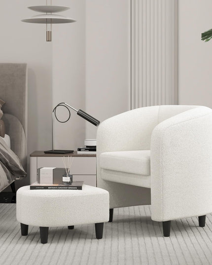 Giantex Modern Mid Century Accent Chair with Ottoman