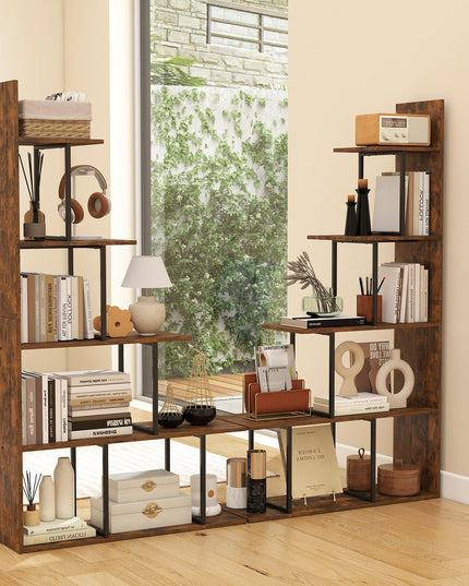 Giantex 62" Tall Ladder Corner Bookcase | Stable Metal Support