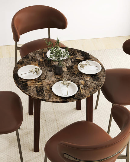 Giantex 35” Round Dining Table - Kitchen Table with Rubber Wood Legs