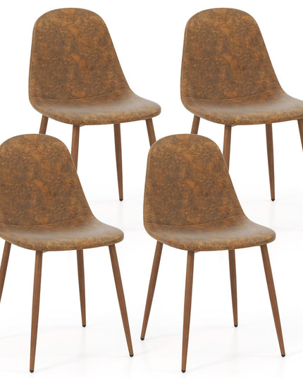 Giantex Upholstered Dining Chairs Set of 4 | Mid-Century Modern Leisure Armless Chairs