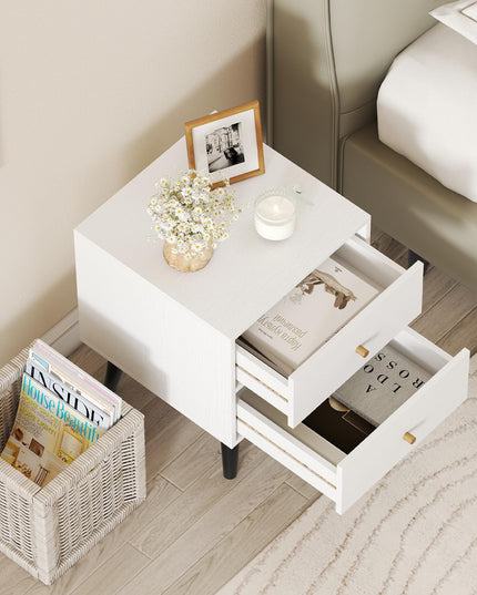 Giantex Night Stand Set 1/2 with Drawers Mid Century Modern Bedside Table