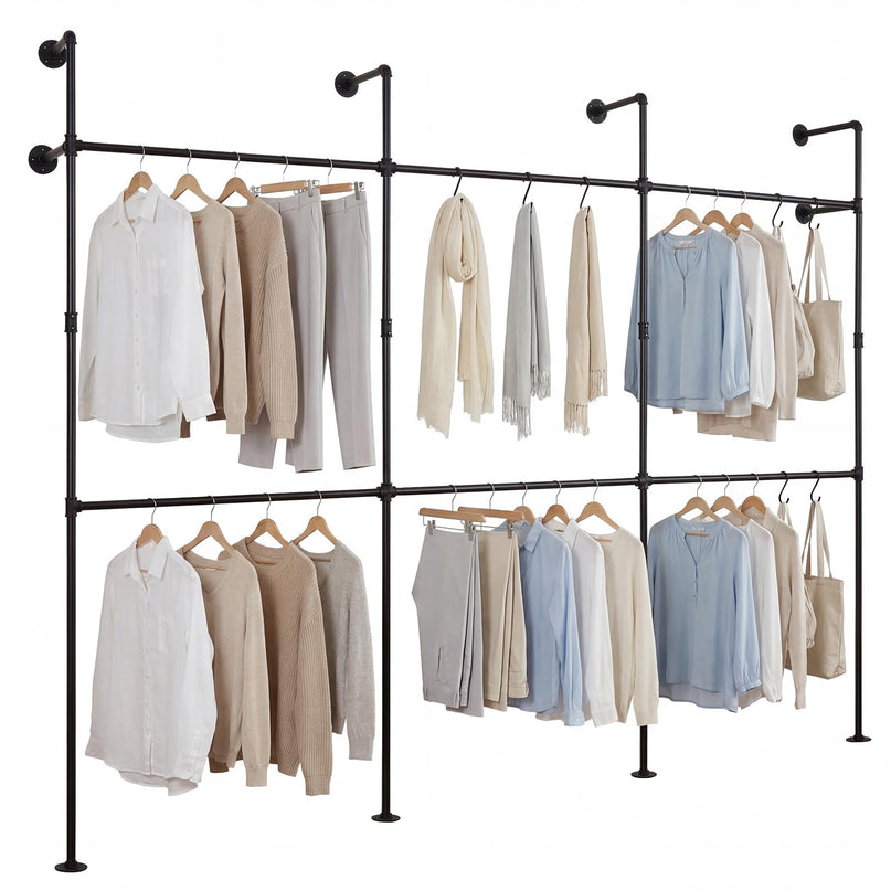 Giantex Industrial Pipe Clothing Rack for Wardrobe Closet