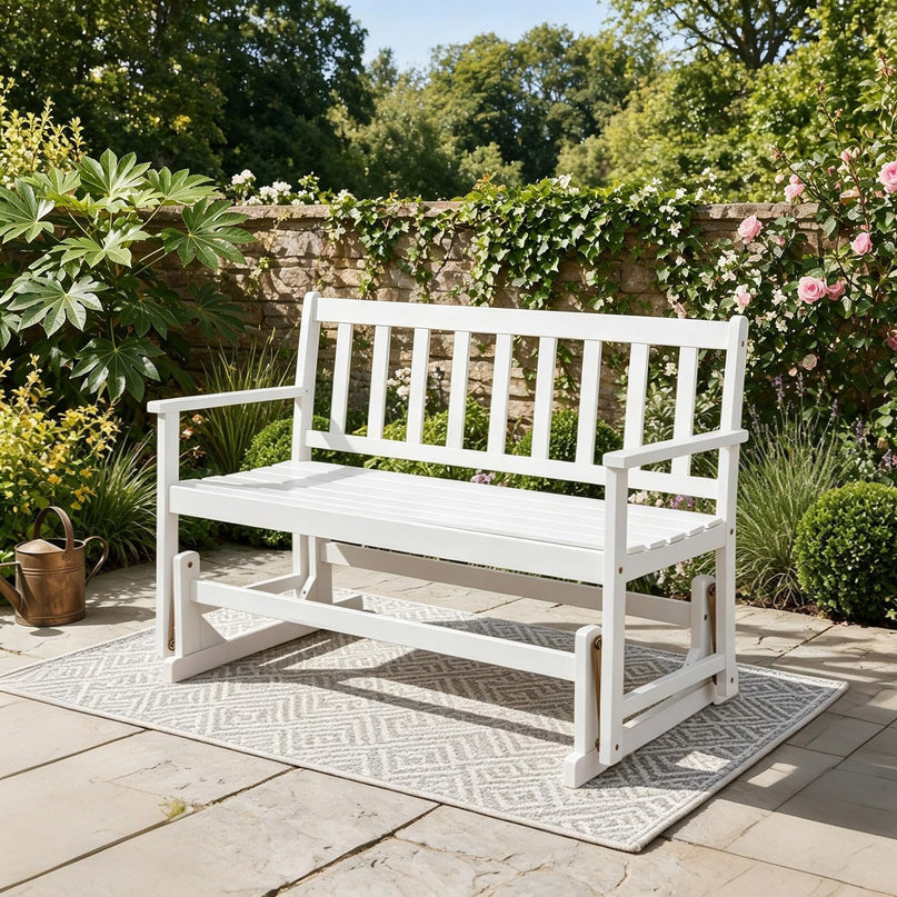 GIANTEX 2-Person Outdoor Glider Bench for Garden Yard Porch