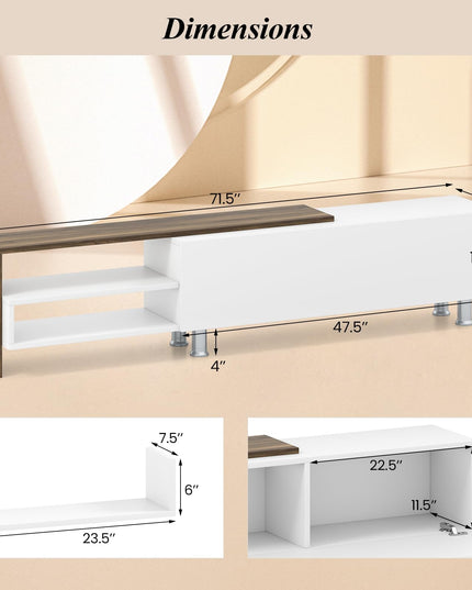 Giantex 80 Inch TV Stand and 2 Floating Shelves Set