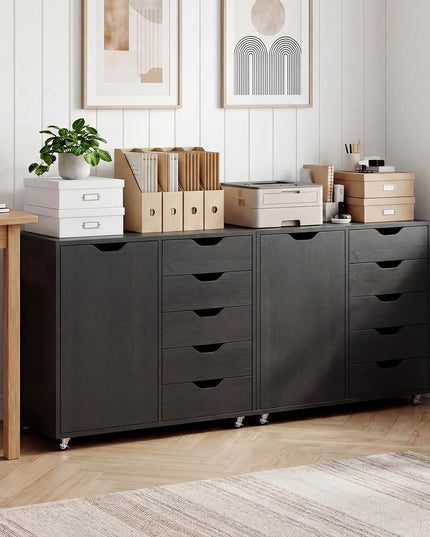 Giantex 5-Drawer File Cabinet with Door Mobile Printer Stand((31" W x 16" D x 25.5" H)