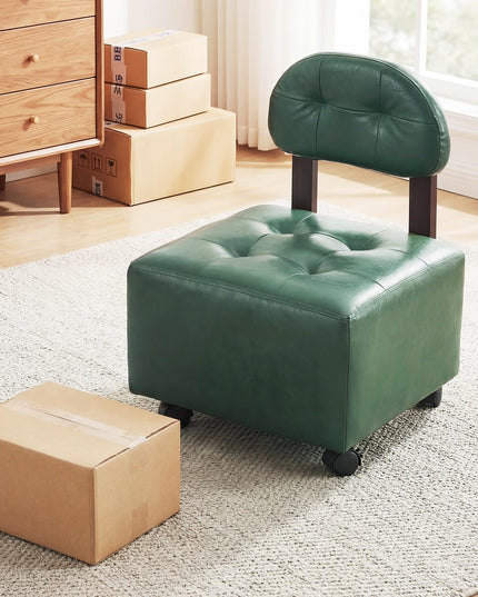 Giantex Small Modern Square Rolling Footrest Stools Set of 2