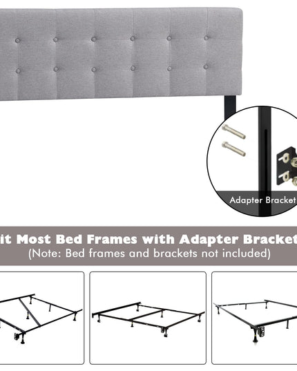 Giantex Linen Upholstered Headboard, Adjustable Width Button Tufted Headboard