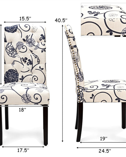 Giantex Parsons Chairs, Uphostered Kitchen Dining Chairs w/Wood Legs