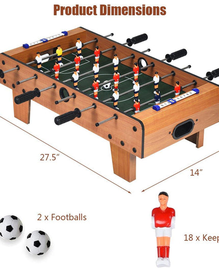 Giantex Foosball Table, 27in Mini Football Table Game w/ 2 Footballs, Score Keepers (Natural) - Giantexus