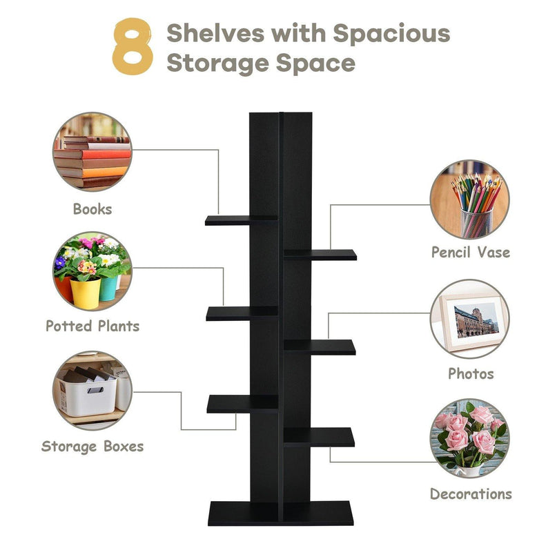 7-Tier Bookshelf, Multipurpose Storage Shelf 9.5 x 8 x 56 inches - Giantexus