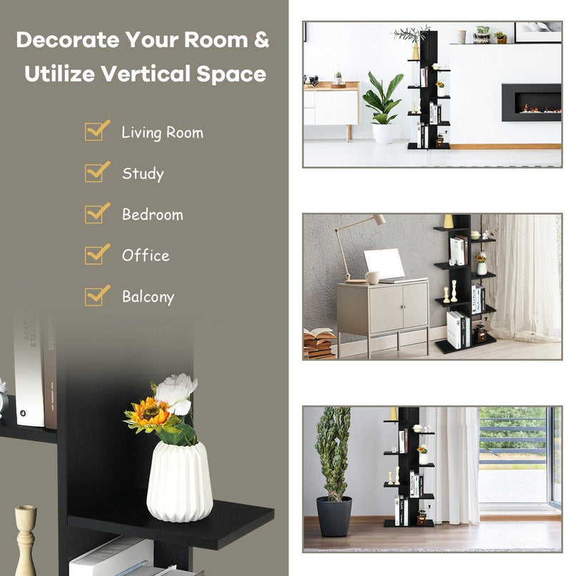 7-Tier Bookshelf, Multipurpose Storage Shelf 9.5 x 8 x 56 inches - Giantexus
