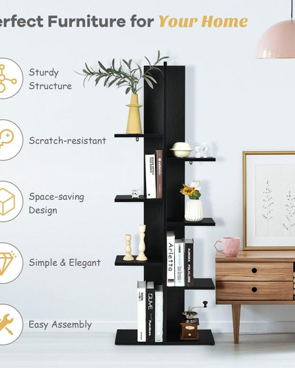 7-Tier Bookshelf, Multipurpose Storage Shelf 9.5 x 8 x 56 inches - Giantexus