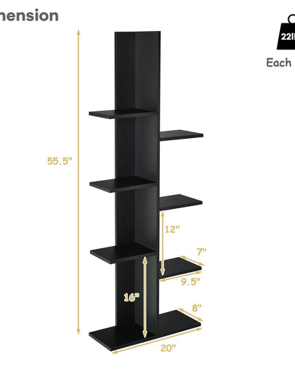 7-Tier Bookshelf, Multipurpose Storage Shelf 9.5 x 8 x 56 inches - Giantexus