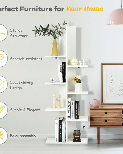 7-Tier Bookshelf, Multipurpose Storage Shelf 9.5 x 8 x 56 inches - Giantexus