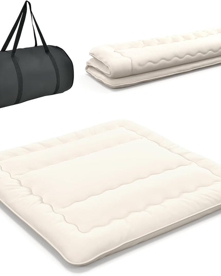 Giantex Japanese Floor Mattress Futon Mattress, Roll Up Mattress Tatami Mat with Washable Cover and Carry Bag