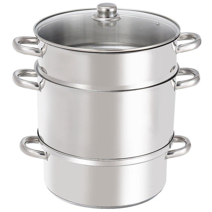11 Quart Juice Steamer Fruit Vegetables Juicer Steamers w/ Tempered Glass Lid - Giantexus
