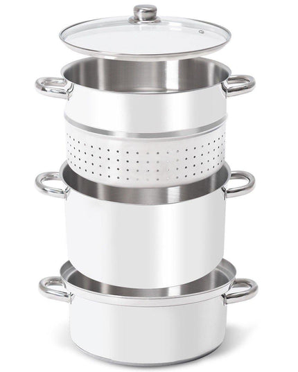11 Quart Juice Steamer Fruit Vegetables Juicer Steamers w/ Tempered Glass Lid - Giantexus