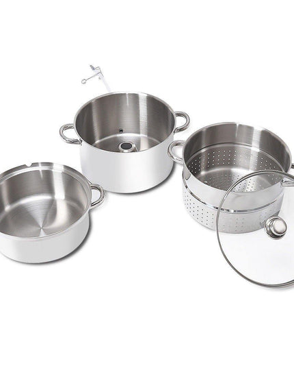 11 Quart Juice Steamer Fruit Vegetables Juicer Steamers w/ Tempered Glass Lid - Giantexus