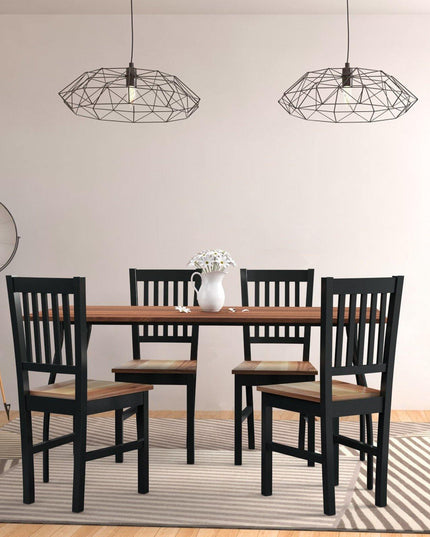 Giantex Set of 4 Wood Dining Chairs, Whitesburg Dining Room Side Chair w/ Wide Seat,Black - Giantexus