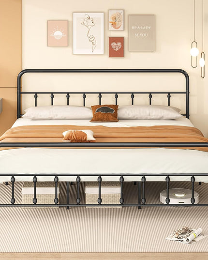 Giantex Metal Platform Bed Frame, Victorian Style Platform Bed with Headboard & Footboard
