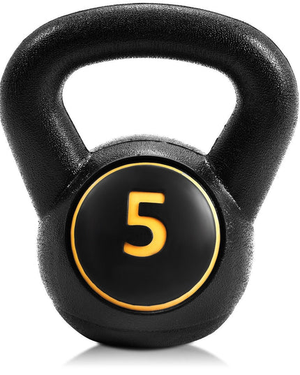 Giantex 3-Piece Kettlebell Weights Set, Weight Available 5,10,15 lbs????o?Black - Giantexus