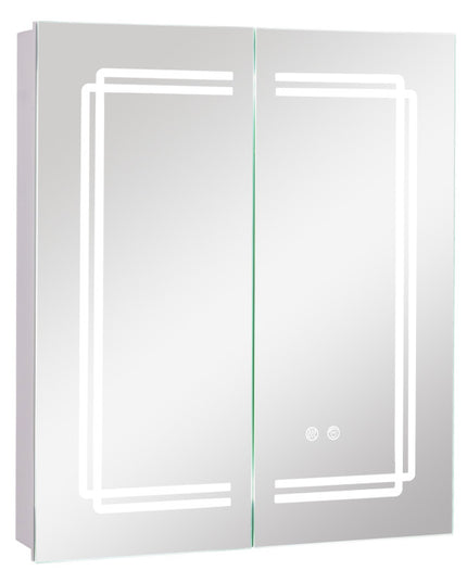Armoire de toilette Giantex avec miroir éclairé par LED et 3 couleurs de lumière