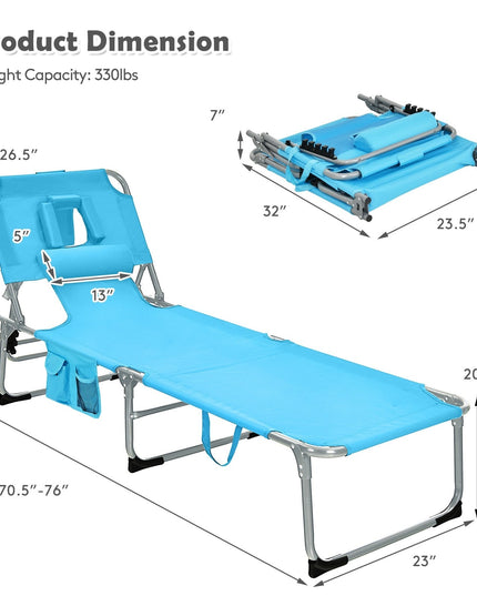 Beach Chaise Lounge Chair - Giantexus