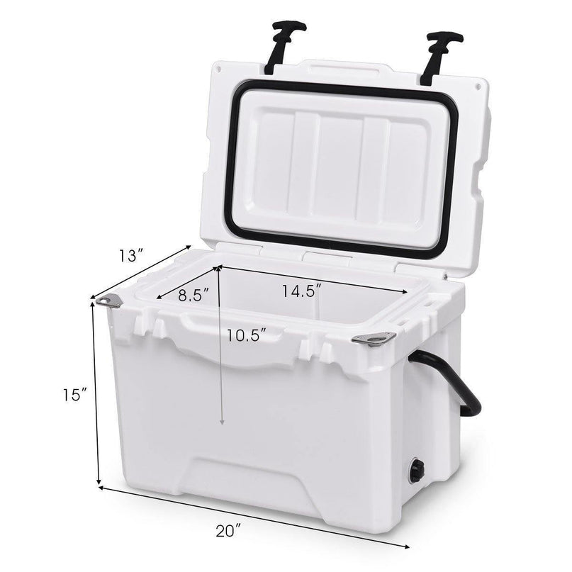 20 Quart Portable Cooler Ice Chest Outdoor Insulated Heavy Duty Cooler - Giantexus