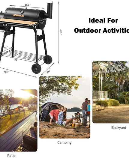 BBQ Charcoal Grill with Offset Smoker - Giantexus