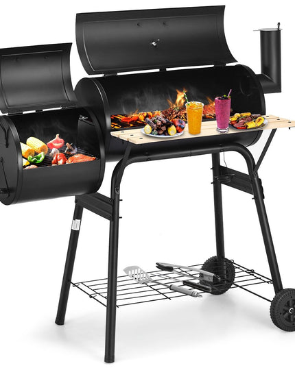 BBQ Charcoal Grill with Offset Smoker - Giantexus