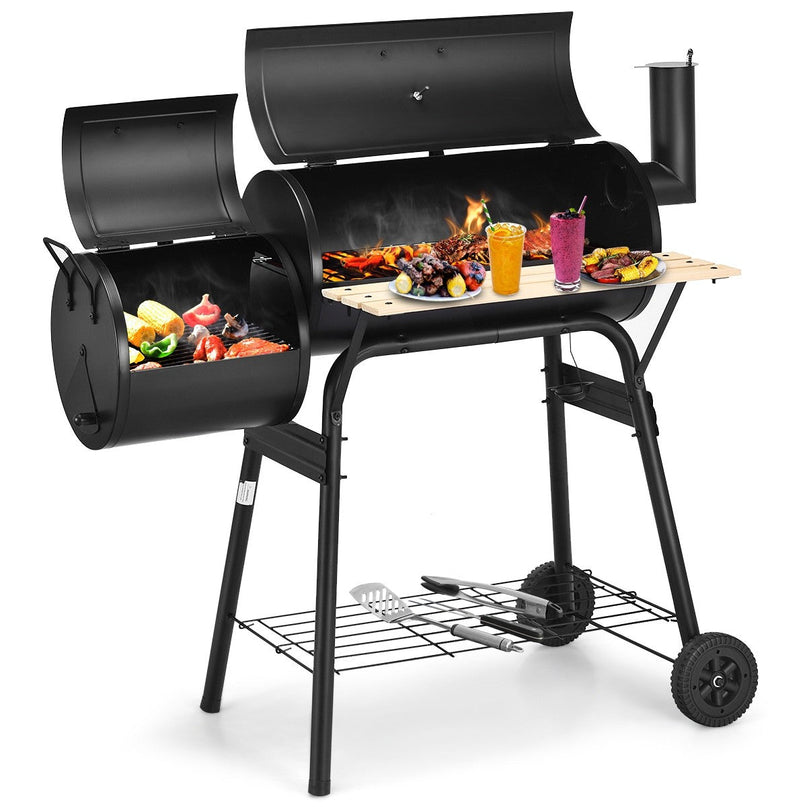 BBQ Charcoal Grill with Offset Smoker - Giantexus
