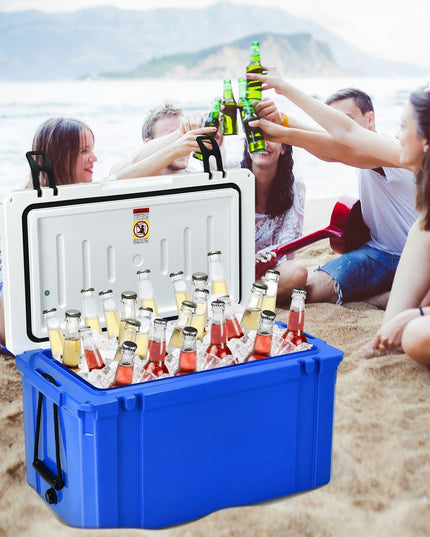 Giantex Portable Cooler, 3-4 Days Camping Ice Chest, 79/58 Quart
