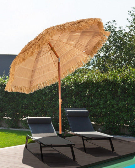 Giantex 6.5 Ft Thatched Patio Umbrella, Hawaiian Tiki Umbrella - Giantexus