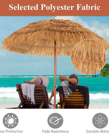 Giantex 6.5 Ft Thatched Patio Umbrella, Hawaiian Tiki Umbrella - Giantexus