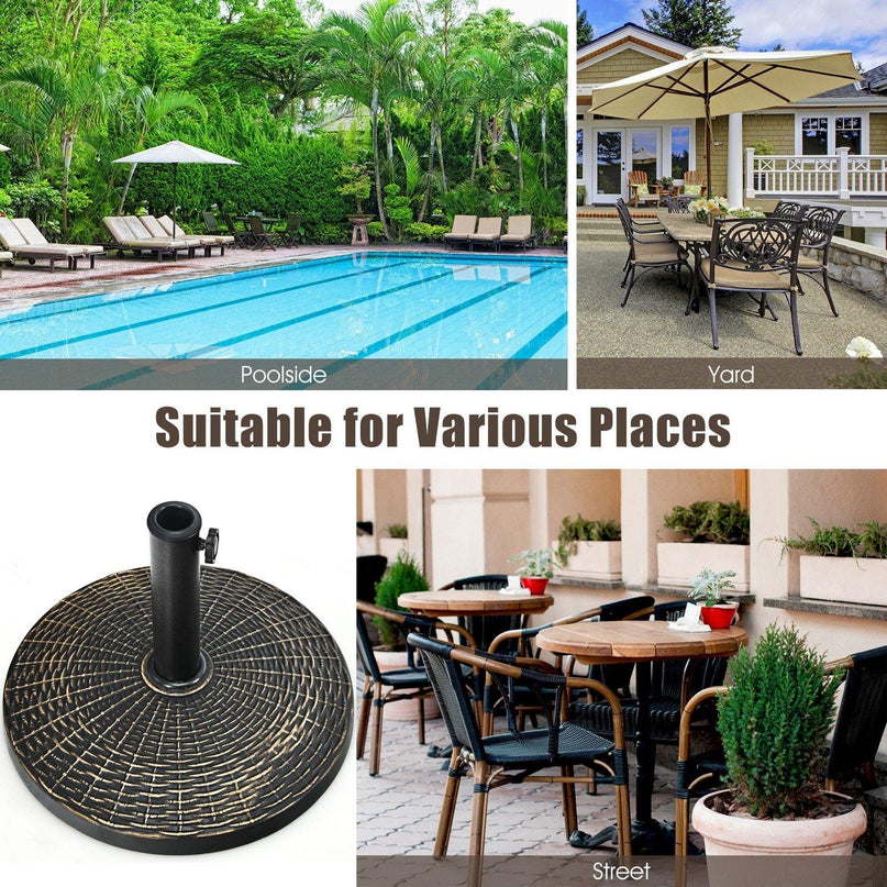 22 LBS Patio Umbrella Base, 18 Inch Round Outdoor Umbrella Stand - Giantexus