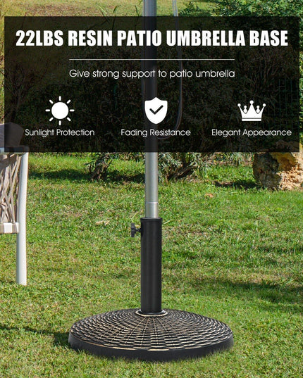 22 LBS Patio Umbrella Base, 18 Inch Round Outdoor Umbrella Stand - Giantexus