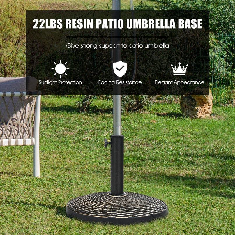 22 LBS Patio Umbrella Base, 18 Inch Round Outdoor Umbrella Stand - Giantexus