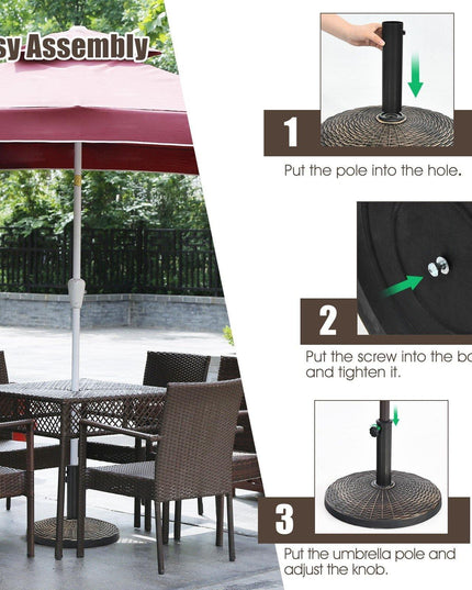 22 LBS Patio Umbrella Base, 18 Inch Round Outdoor Umbrella Stand - Giantexus